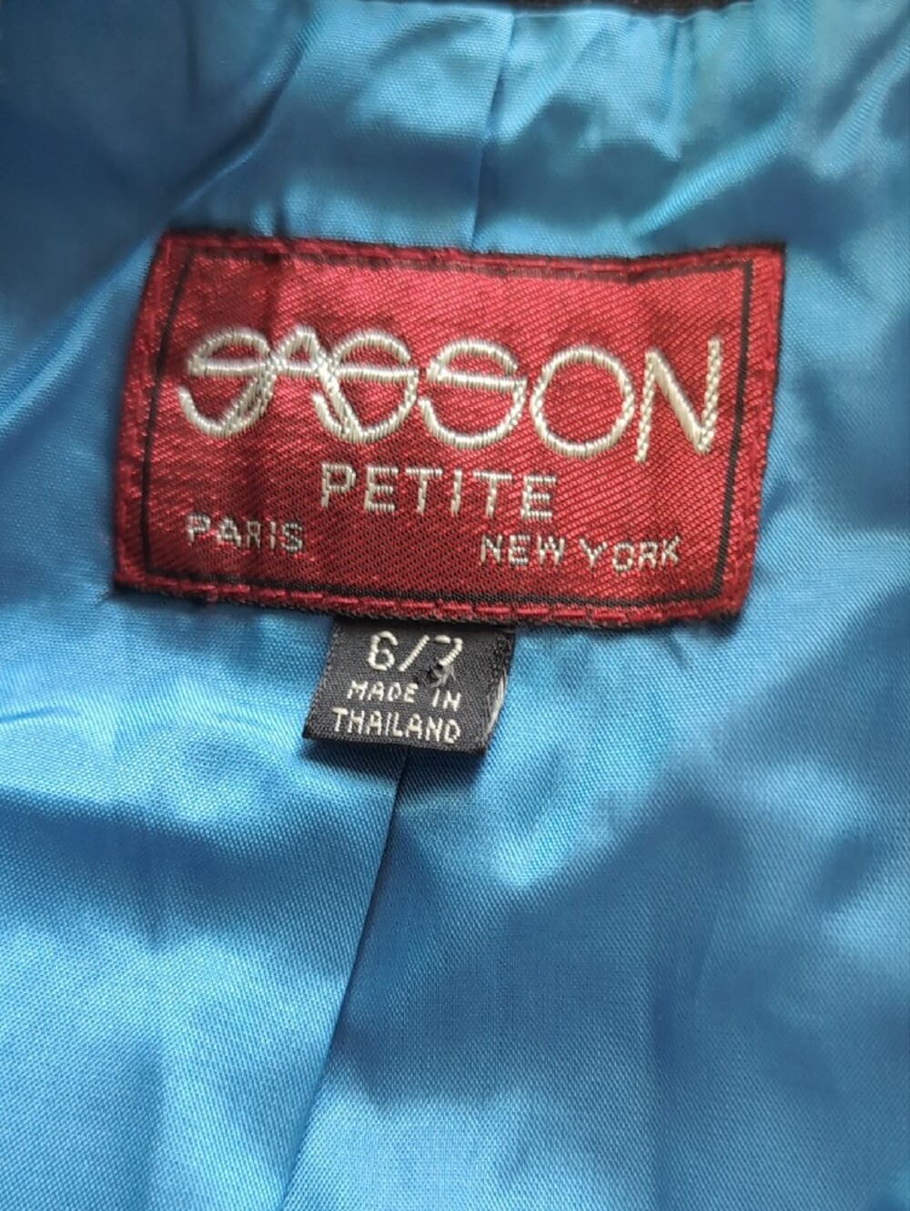 80s Vintage Sasson Blazer And Matching Pencil Skirt with Black Notch Lapel - Picture 6 of 7